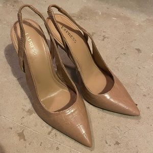 Nude slingback pumps